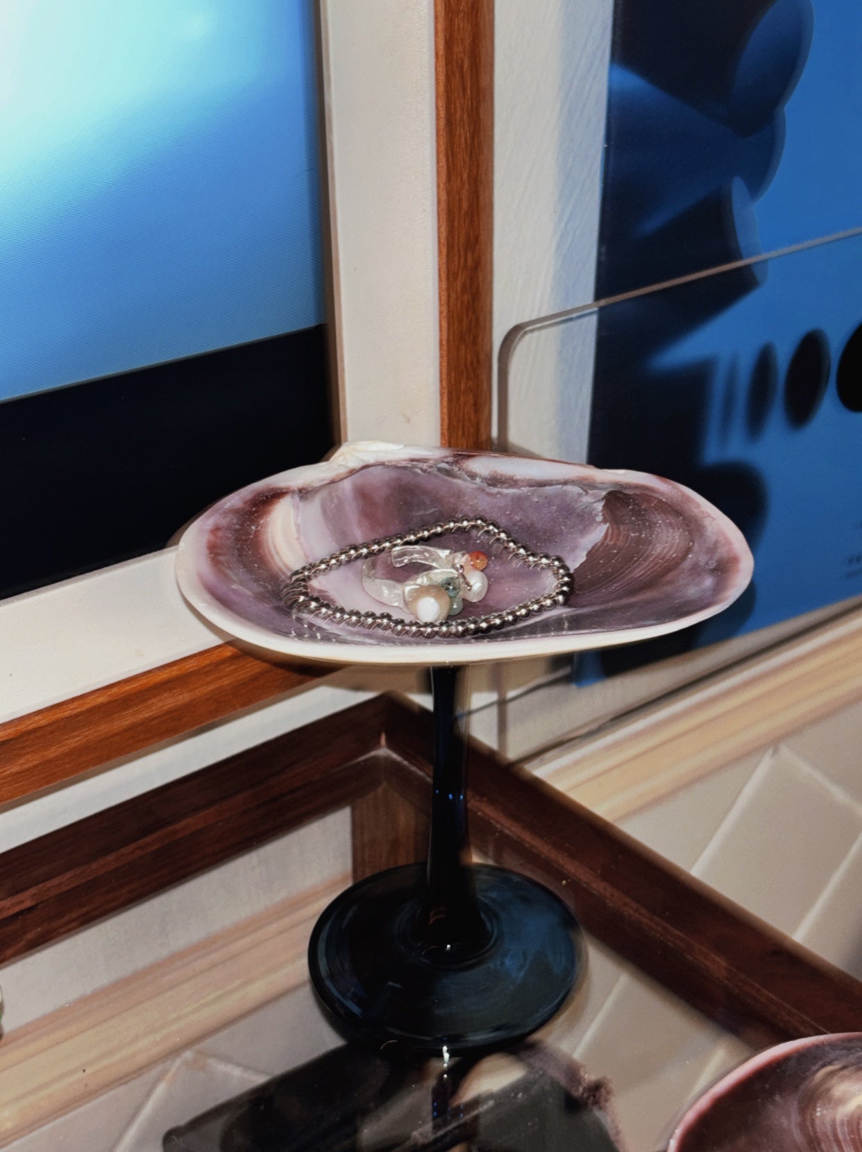 Creative, Retro and Niche Natural Purple Clam Shell Jewelry Tray, Sauce Dish, Dessert Plate, Fruit Plate