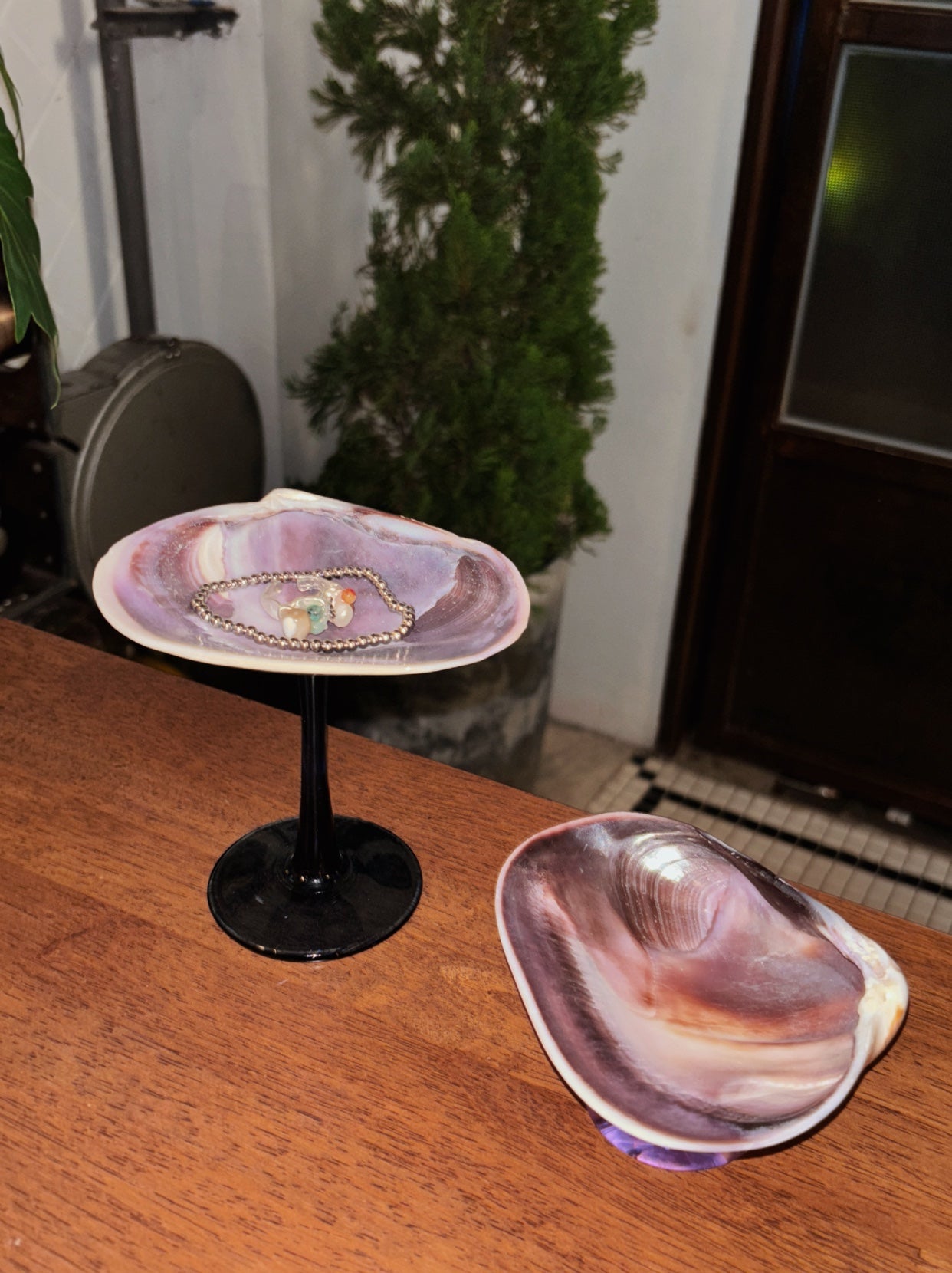 Creative, Retro and Niche Natural Purple Clam Shell Jewelry Tray, Sauce Dish, Dessert Plate, Fruit Plate
