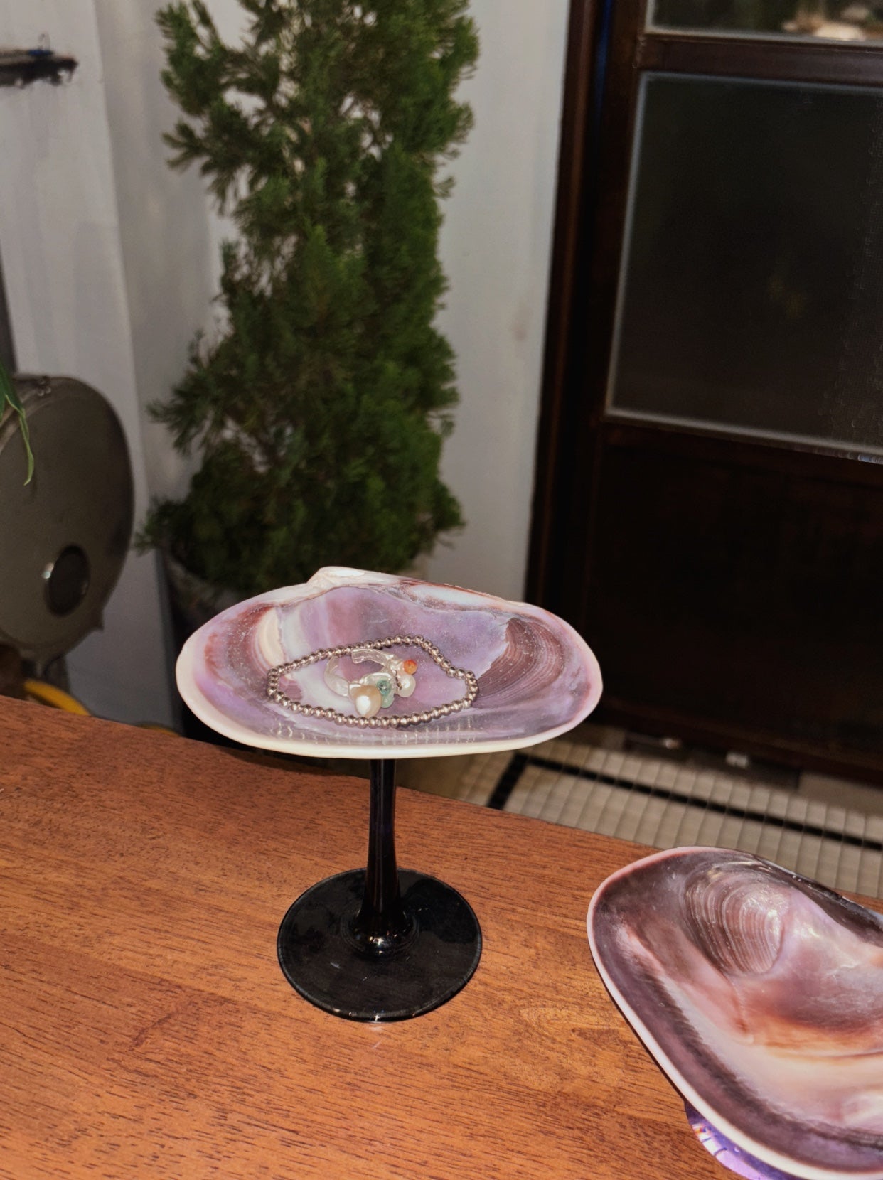 Creative, Retro and Niche Natural Purple Clam Shell Jewelry Tray, Sauce Dish, Dessert Plate, Fruit Plate